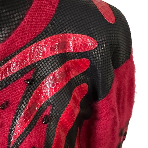 Vintage Ingrid Muhlhofer 1980 Mohair, Beaded, Floral Sweater,Size Medium. - Picture 2 of 16